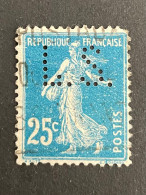 FRANCE L N° 140 Semeuse L.S. 132 Indice 3 Perforé Perforés Perfins Perfin ! - Autres & Non Classés