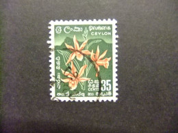40 CEYLAN CEYLON ( Sri Lanka )1958 / FLORES ORQUIDEAS / YVERT 320 FU - Sri Lanka (Ceylan) (1948-...)