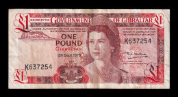 Gibraltar 1 Pound Elizabeth II 1979 Pick 20b Bc/Mbc F/Vf - Gibraltar