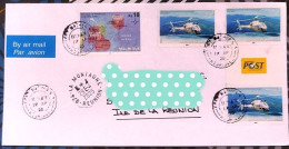 MAURITIUS MAURICE RODRIGUES 2025 Cover Lettre Police Helicopter Squadron 2024 Reunion Island FRANCE - Maurice (1968-...)