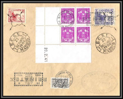 74956 Espagne Espana Affranchissement Coin Daté REINATEX 1952 Lettre Cover Monaco Monte Carlo - Briefe U. Dokumente