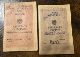 Post / Pre Anschluss Austria Passport Of The Same Person - Collections