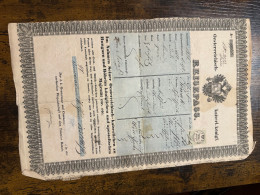Austria, Empire, Passport 1850 Issued In The Temes Woiwodschaft. Rare! - Collections