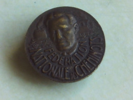 (Association, Chemins De Fer) -  Insigne De Boutonnière  (type Sabot)   " Fédération Nationale Des Cheminots " - Eisenbahnverkehr