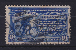 USA 1911 Eilmarke Eilbote Auf Fahrrad 10 Cents Blau Mi.-Nr. 187A Gestempelt - Andere & Zonder Classificatie