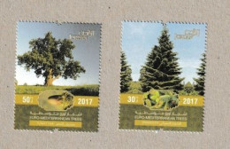 Jordanie Jordan 2017  Yvert  N°2133 Et 2134 - Euromed Arbre -  Sans Charnière - MNH - Jordanie