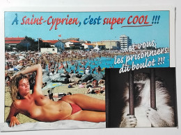 CPSM PIN UP  ( ÉROTIQUE - FEMME SEINS NUS ) CÔTE VERMEILLE - SAINT CYPRIEN - Pin-Ups