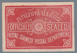 1880 Thailandia - Royal Siamese Postal - Etichetta Rossa Senza Perforazione (*) - Thaïlande