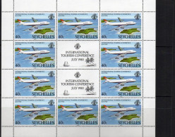 SEYCHELLES -  1980 - TOURISM 40C SHEETLET OF 10 + LABEL  MINT NEVER HINGED - Seychelles (1976-...)
