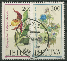 Litauen 1992 Rotes Buch Gefährdete Pflanzen Frauenschuh Distel 499/00 Gestempelt - Lituanie