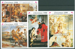 St. Vincent 1990 Weihnachten Gemälde Rubens Block 108/11 Postfrisch (C64887) - St.Vincent (1979-...)
