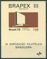 Brasilien 1978 BRAPEX Hauptpostamt Brasilia Block 39 Postfrisch (C63305) - Blocs-feuillets