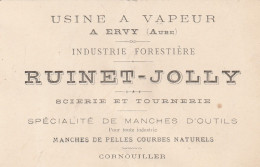 Ervy , Carte Publicitaire Usine A Vapeur RUINET JOLLY Scierie - Ervy-le-Chatel