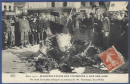 CPA [10] Aube > Bar-sur-Aube événements Viticoles Champagne Manifestation Révolte Grève Circulée - Bar-sur-Aube