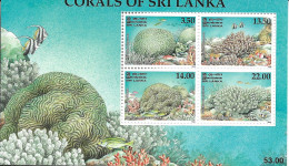Sri Lanka Sheet Mnh ** 1999 Corals - Sri Lanka (Ceylan) (1948-...)