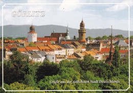 Allemagne Goerlitz Tour Epaisse Eglise Notre Dame Tour Reichenbachet Chapelle De La Croix Devant Les Montagnes HF - Görlitz