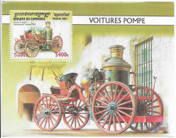 Cambodia Sheet Mnh ** 2001 Fire Engine Car 5 Euros - Cambodge