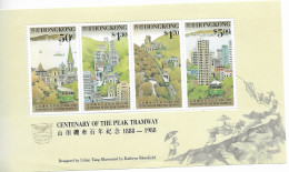 Hong Kong Sheet Mnh ** 1988 13 Euros The Peak Tram Train - Blocs-feuillets