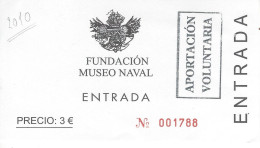 BILLET ENTREE MUSSE NAVAL Madrid Espagne + PLAQUETTE DE PRESENTATION EN ANGLAIS - Tickets - Vouchers