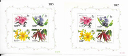 Thailand Sheet Mnh ** 1992 Perf And Imperf Flower Sheets - Thaïlande