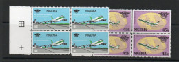 NIGERIA - 1984- ICAO SET OF 2 IN MARGINAL BLOCKS OF 4 MINT NEVER HINGED - Nigeria (1961-...)