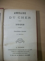 ANNUAIRE DU CHER PAR M. H. SIRE EN 1922 - 1801-1900