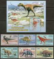 CUBA Serie Completa X 6 Sellos +1 Bloc Mint ANIMALES PREHISTÓRICOS Año 2006 – Valorizada En Catálogo U$S 7.75 - Collections, Lots & Séries
