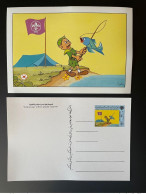 Libye Libya 1986 Stationery Entier Ganzsache Scouts Scoutisme Jamboree Fisch Fish Poisson Pêche Fishing - Fishes