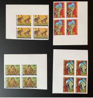 Benin 1979 Mi. 191 - 194 ND IMPERF Block Of 4 Faune Fauna Animaux Voie Régression Antilope Girafe Chimpanze Elephant - Bénin – Dahomey (1960-...)