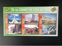 Togo 2000 Mi. 2998 - 3003 36e Sommet La Paix En Afrique Peace Frieden OUA O.U.A. Kleinbogen Mini-sheet - Togo (1960-...)