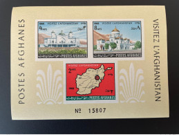 Afghanistan 1966 Mi. Bl. 60 Souvenir Sheet Visitez L'Afghanistan Tourisme Tourism Karte Map Carte - Afghanistan