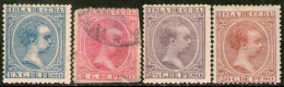 CUBA Serie Completa X 4 Sellos DOMINACIÓN ESPAÑOLA - REY ALFONSO XIII Año 1894 – Valorizada En Catálogo € 31,35 - Kuba (1874-1898)