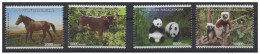 Madagascar Madagaskar 2014 Mi. 2678x/2681x Chine China Set Of 4 Joint Issue Faune Fauna Panda Cheval Horse Pferd - Madagascar (1960-...)