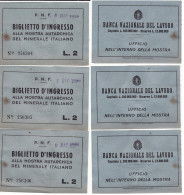 #BIGLIETTI- AUTARCHIA 1938 MOSTRA MINERALE IT- 3 BIGLIETTI D'INGRESSO CON.. - Tickets - Vouchers