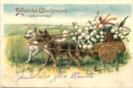 Geburtstag - Hunde - Prägekarte - Geburtstag