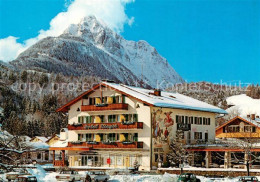 Mittenwald Bayern Hotel Rieger Restaurant Cafe Im Winter Huber Karte Nr 10.232 - Mittenwald