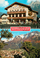 Mittenwald Bayern Geschenkhaus Neuner Ortsansicht Mit Karwendel - Mittenwald