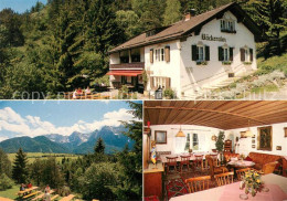 Mittenwald Bayern Baeckeralm Gartenterrasse Gastraeume - Mittenwald