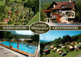 Triesen Fliegeraufnahme Camping Mittagsspitze Freibad Gasthaus - Liechtenstein