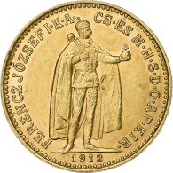 Hongrie, Franz Joseph I, 10 Korona, 1912, Kremnica, Or, SUP, KM:485 - Ungheria