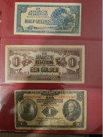 Billets Pays Bas// Colonies Indes Néerlandaises.3billets .1/2 Gulden Assez Bon ,1 Gulden Assez Bon, Et 1 Gulden Mauvais - Other & Unclassified