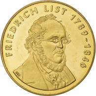 Allemagne, Jeton, Friedrich List, Commemorative Token, Or, SUP+ - Other & Unclassified