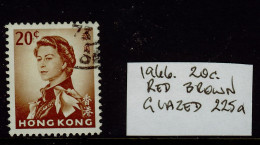 Hong Kong 1966 20c Red Brown SG 225a Used - Oblitérés