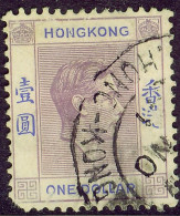 Hong Kong 1938 Geo V1 - $1. Lilac & Blue SG 155 Used - Usati