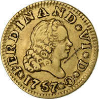 Espagne, Ferdinand VI, 1/2 Escudo, 1757, Sevilla, Or, TB+, KM:374 - Eerste Muntslagen