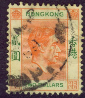 Hong Kong 1938 Geo V1 - $1 Red Orange & Green SG 157 - Usati