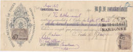 Lot 2 Lettres De Change De Armentières (59) Pour Carcassonne (11) - 1922 - Timbres Fiscaux EC N°384-385-386 - Bills Of Exchange