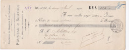 Lot 3 Lettres Change De Toulouse (31) Pour Carcassonne (11) - 1922 - Cachet Fiscal 20c - Founeau & Soutoul - Bills Of Exchange