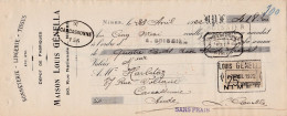 Lot 2 Lettres De Change De Nîmes (30) Pour Carcassonne (11) - 1922 - Timbre Fiscal 25c EC 382 - Maison L. Génella - Bills Of Exchange