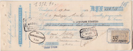 Lot 7 Lettres Change De Toulouse (31) Pour Carcassonne (11) - 1922 - Timbres Fiscaux EC 380-381-382-384-452 - Bills Of Exchange